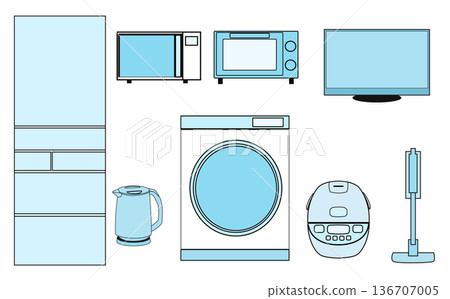 New Life Support Home Appliance Set Illustration | Complete Home Appliance Set for Living Alone New Life Support Home Appliance Set Illustration | Complete Home Appliance Set for Living Alone 136707005
