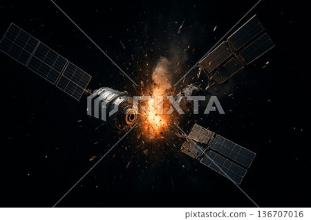 一顆衛星在太空中爆炸並發生故障 136707016