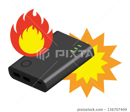 Mobile battery that catches fire 136707409