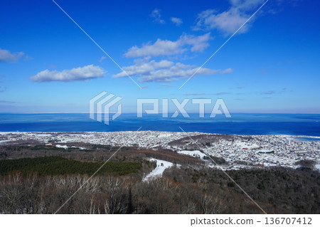 View of Monbetsu city from Okhotsk Sky Tower 136707412