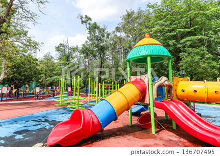 Park with playground equipment 136707495