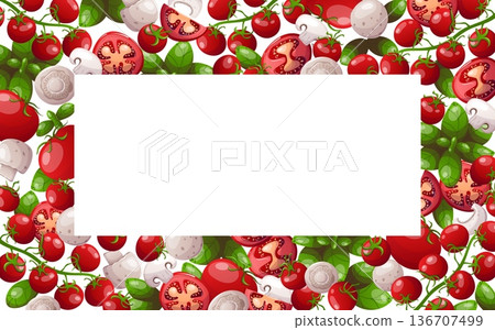 Tomato mushroom and basil vegetable frame 136707499