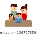 Children and families looking at tablets 136707659