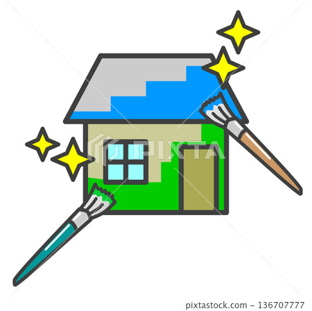 房屋外牆重新粉刷翻新的示意圖 房屋外牆重新粉刷翻新的示意圖 136707777