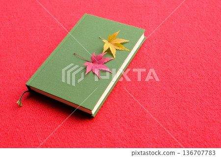 楓葉和閱讀的圖片素材 136707783