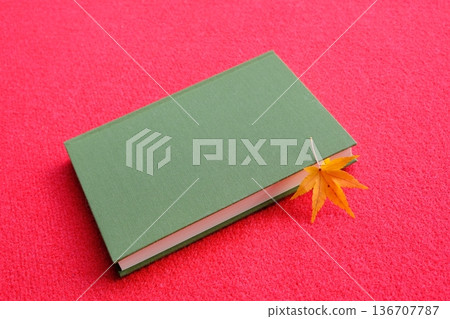 楓葉和閱讀的圖片素材 136707787