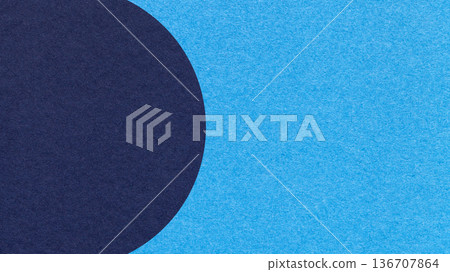 Turquoise paper texture background with dark blue semicircle and copy space for banner, presentation, template 136707864