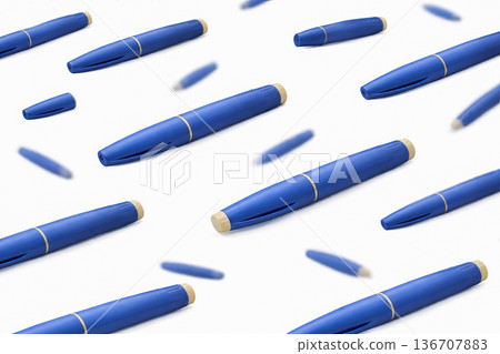 Blue injectable weight loss pen medical concept. 136707883