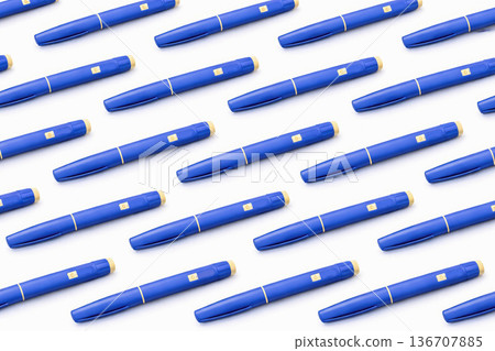 Blue injectable weight loss pen medical concept. 136707885