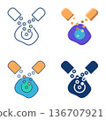 Medicament target delivery icon set 136707921