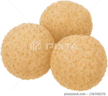 Hand drawn colored pencil turo gomboc cottage cheese dumplings illustration, Hungarian dessert, transparent background 136708570