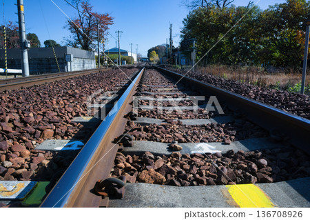 Graveled tracks on a rural local line 136708926