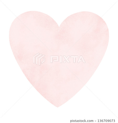 Pink light heart in delicate colors. Large highlighted element for Valentine's Day in a flat style. Watercolor, pastel. For printing, prints, products Pink light heart in delicate colors. Large highlighted element for Valentine's Day in a flat style. Watercolor, pastel. For printing, prints, products 136709073