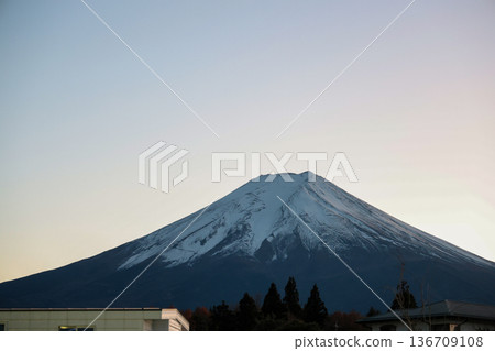 View of landscape fuji mountain in winter View of landscape fuji mountain in winter 136709108
