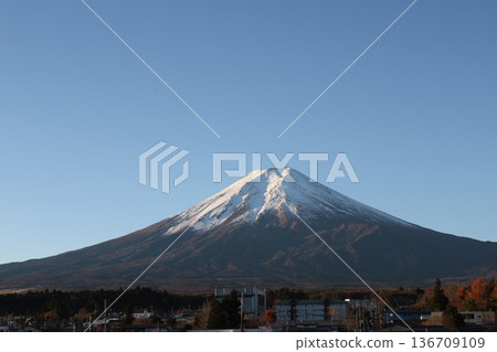View of landscape fuji mountain in winter View of landscape fuji mountain in winter 136709109