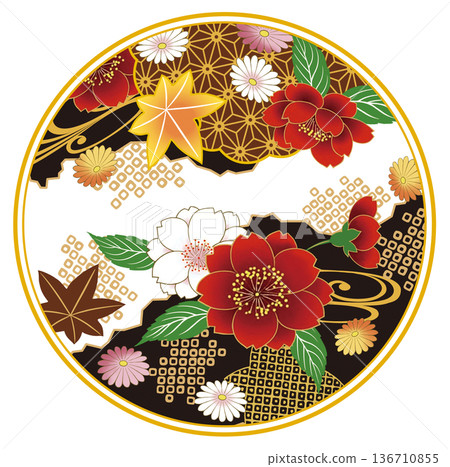 Yuzen circle crest Yuzen circle crest 136710855