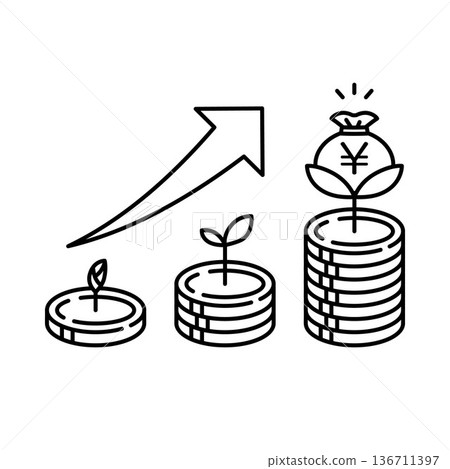 Simple and cute money investment material Simple and cute money investment material 136711397