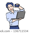 Multitasking office worker 136711534