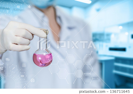Colorful experiment in a lab 136711645