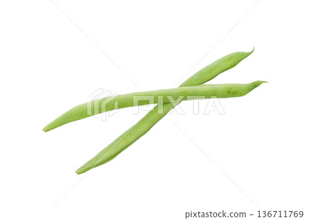 Green beans on an isolated background Green beans on an isolated background 136711769
