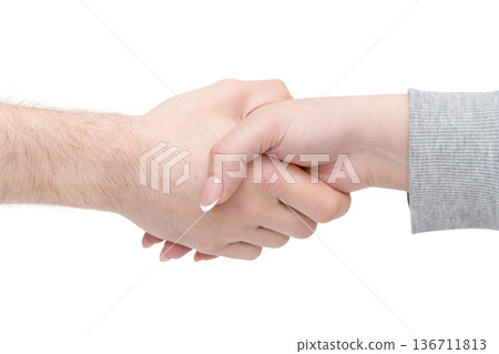 Business hand-to-hand on an isolated background 136711813