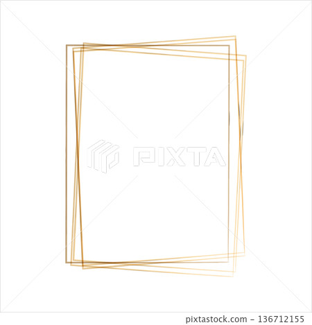 Multiple golden watercolor rectangular frames overlap creating a modern geometric pattern. Multiple golden watercolor rectangular frames overlap creating a modern geometric pattern. 136712155