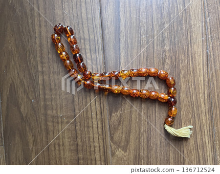 Orthodox rosary on the bench Orthodox rosary on the bench 136712524