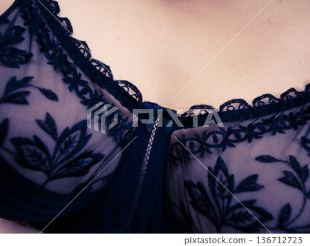 Woman big breast wearing bra Woman big breast wearing bra 136712723