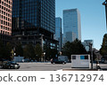 Modern Cityscape of Marunouchi Business District near Tokyo Station, Japan 136712974