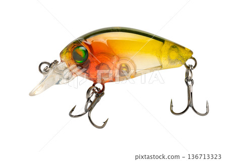 Fishing tackle, wobbler close-up Fishing tackle, wobbler close-up 136713323