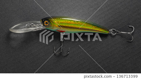 Fishing tackle, wobbler close-up Fishing tackle, wobbler close-up 136713399