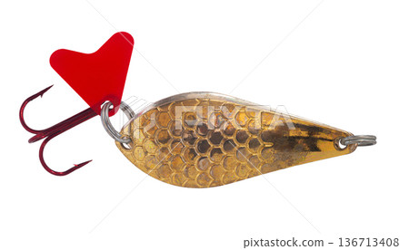 Fishing tackle, spoon bait close-up 136713408