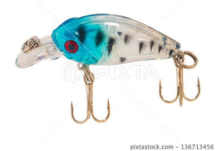 Fishing tackle, wobbler close-up 136713456