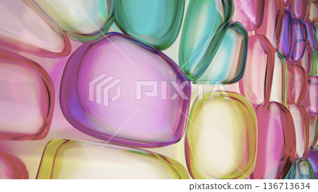 Colorful Glass Pebbles In Soft Light Abstract Background For Creative Projects Colorful Glass Pebbles In Soft Light Abstract Background For Creative Projects 136713634