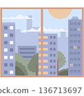 Window view on city vector isolated icon 136713697