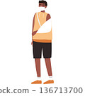 African american man with broken hand vector icon 136713700