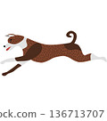 Running dog vector hound animal isolated icon 136713707