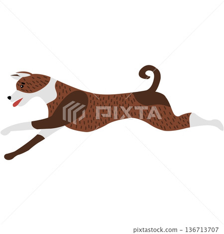 Running dog vector hound animal isolated icon Running dog vector hound animal isolated icon 136713707