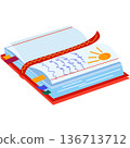 Open notebook vector diary notepad isolated icon 136713712