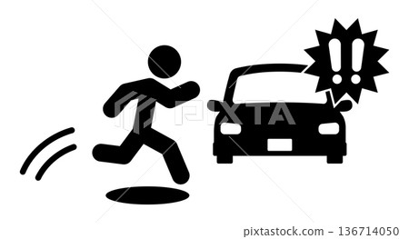一個人突然跳到汽車前面。 136714050