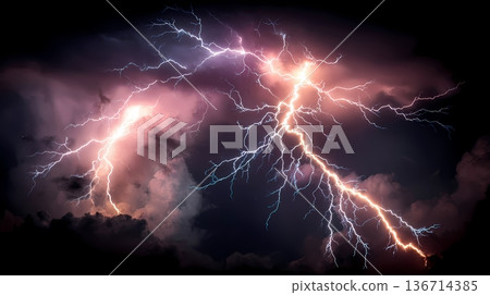 Thunderstorm lightning. Perfect for background 136714385