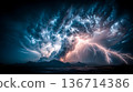 Thunderstorm lightning. Perfect for background 136714386
