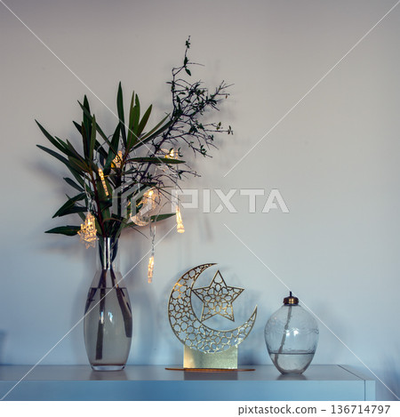 Ramadan decoration in a modern and elegant house Ramadan decoration in a modern and elegant house 136714797