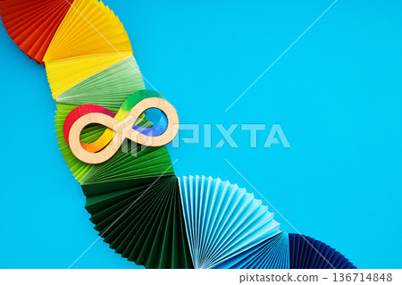 Rainbow infinity symbol representing neurodiversity and autism awareness Rainbow infinity symbol representing neurodiversity and autism awareness 136714848