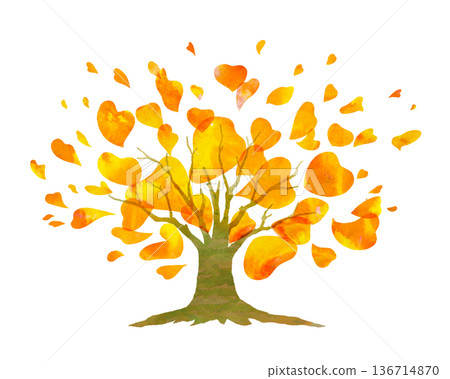 autumn tree with colorful leaves 136714870