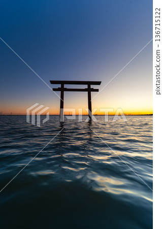 Kashima Shrine, West First Torii Gate and Sunset Kashima Shrine, West First Torii Gate and Sunset 136715122