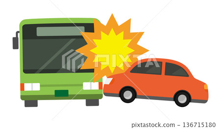 公車與轎車相撞 136715180