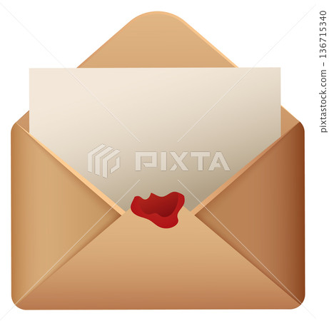 Sealed envelope with blank letter inside 136715340