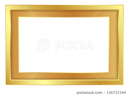 Empty golden frame with white background 136715344