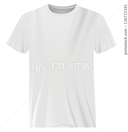 Plain white t-shirt design template mockup Plain white t-shirt design template mockup 136715391